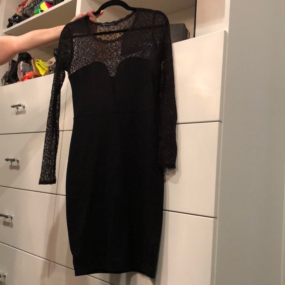 French Connection Lace Sleeve Bodycon Dress